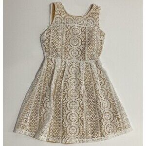 Altar’d State White Crochet Lace Overlay Sleeveless A-Line Mini Dress Small